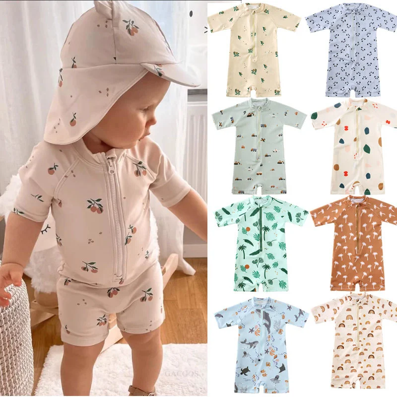 1-7Y Toddler Baby Girls Swimsuit One Piece Girls Swimwear Unicorn Children Swimwear Kids Beach Wear Girls Swimming Outfits