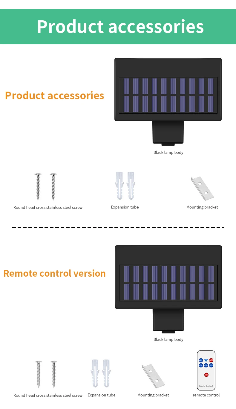 Solar LED Light Outdoor Lighting with Solar Panel Motion Sensing Security Lighting for Garden Garage Balcony（Warm/White Light solar lights