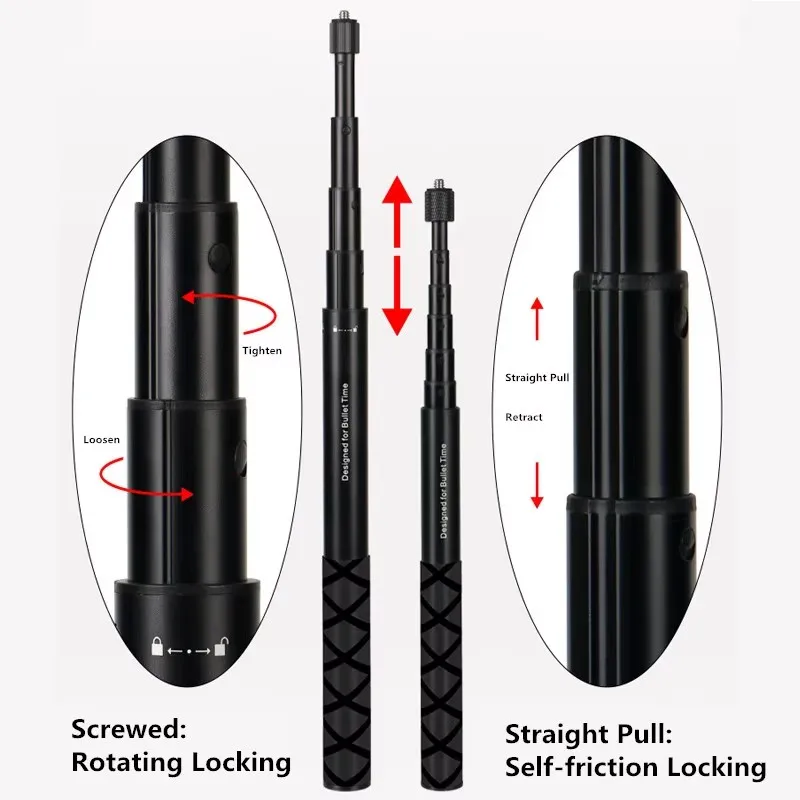 Selfie Stick for Insta360 X5 X4 Invisible Bullet Time Bundle Handle Ace Pro 2 GoPro Panoramic Camera