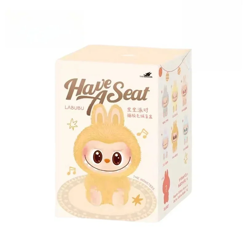 thumbnail image 1 of Figura de anime Labubu, caja ciega, serie Have A Seat, colgante, modelo flocado, juguete, réplica de monstruo Kawaii, llavero, juguete, regalo de cumpleaños, 1 of 5
