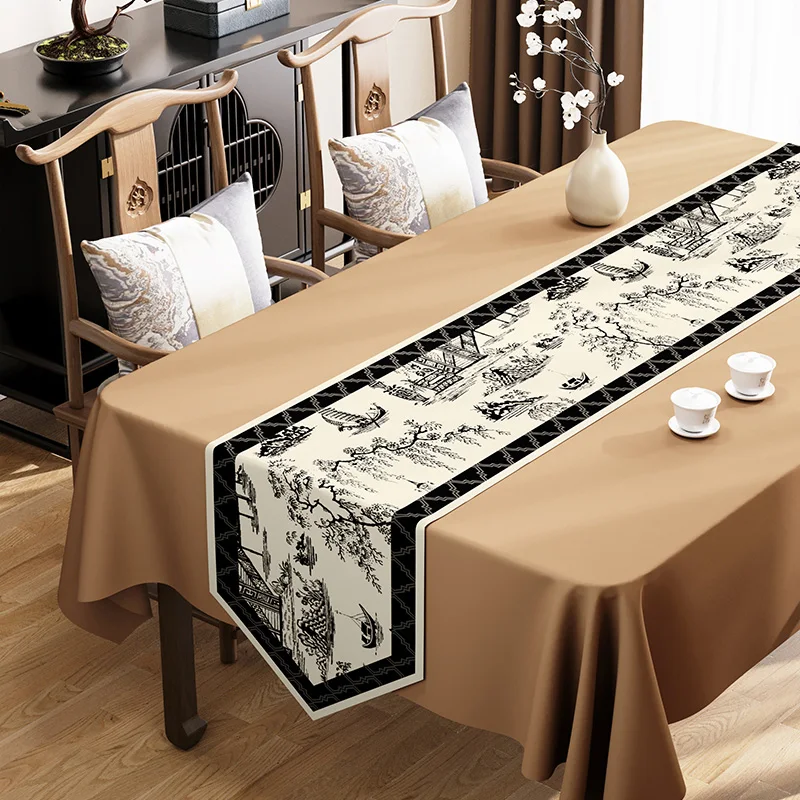 

New Chinese Style Tea Table Tablecloth Classical Table Flag Zen Tea Mat Tea Mat Water Absorbing Tea Table Cloth