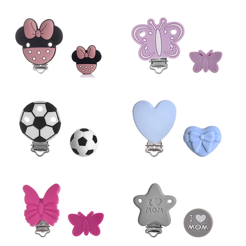 Teething Toys Baby Silicone Beads Pacifier Clip DIY Handmade Dummy Holder Chain For Nursing 2Pcs/Set