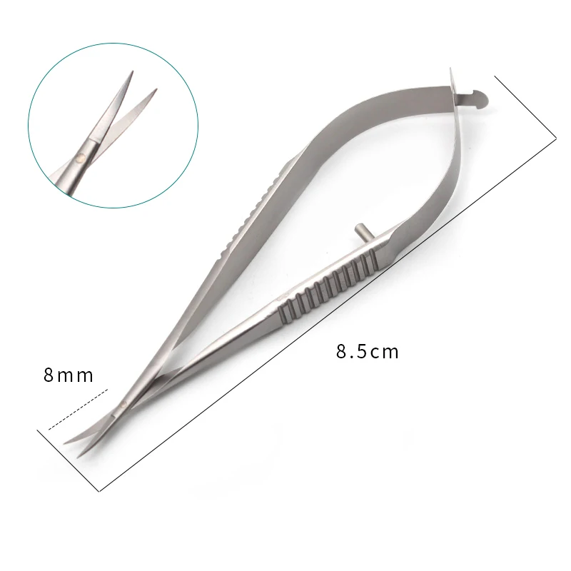 8.5 cm Stainless Steel Microscopic Instruments Elbow Micro Scissors 6