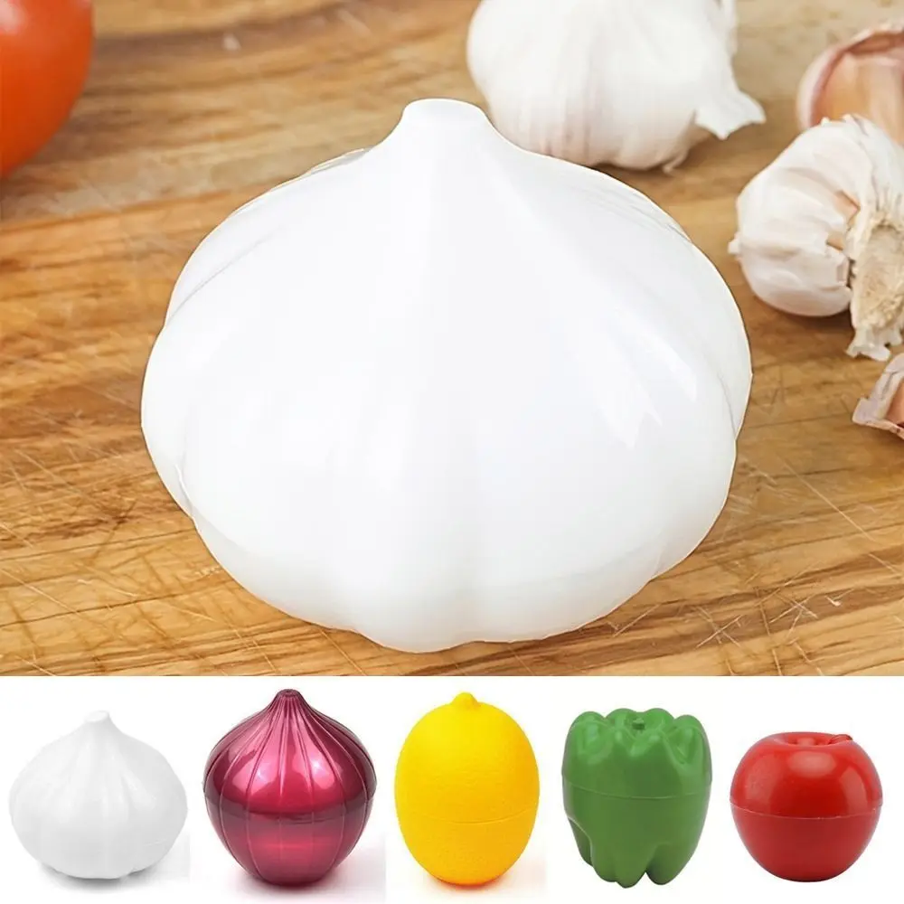 Kitchen Storage Box Food Storage Container Food Storage Box Storage Box Creative Plastic Garlic Keeper White Fresh-Keeping Vegetable Fruit Containers Sealed Reusable Garlic Saver Container Lemon