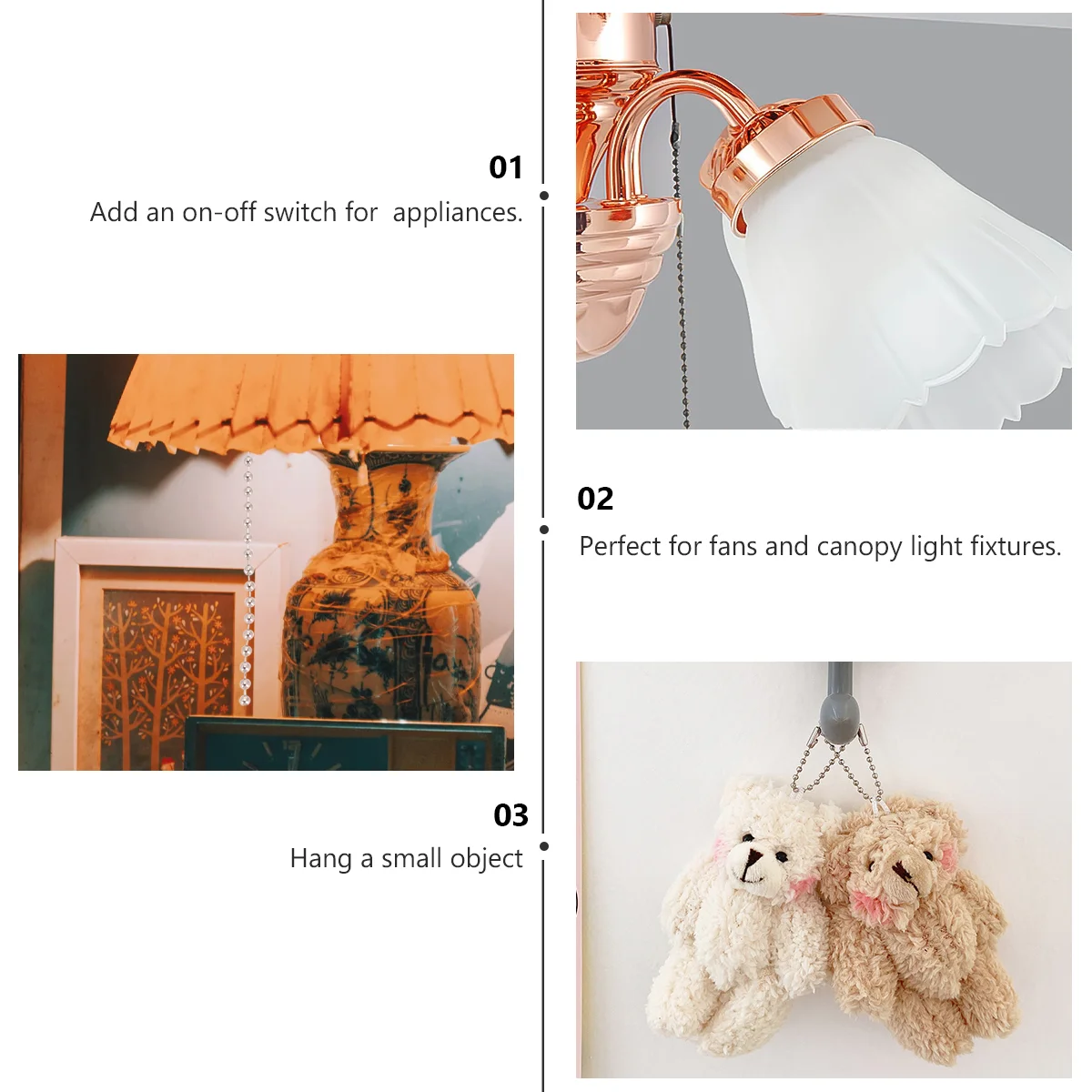 Stainless Steel Chain Steel Chain Ceiling Fan Chain Extension Pull Wire Chain Chandelier Metal On-off Stainless Steel Fan Pull-chain