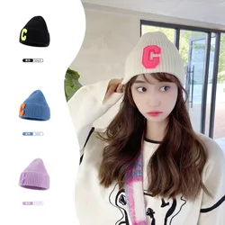 Korean Simple Letter Knitted Hat Autumn and Winter Warm Cap Anti Cold Skate Ski Snowboard Outdoor Sports for Men Women
