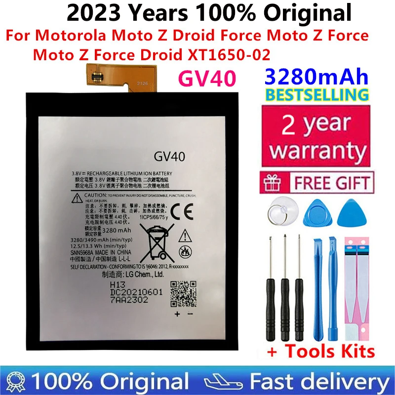 3280Mah Gv40 Replacement Battery Snn5968A For Motorola Moto Z Droid Force Moto Z Force Moto Z Force Droid Xt1650-02 Batteries