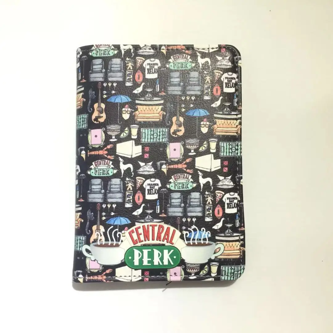 Friends Central Perk Passport ID Card Holder PU Leather Covers Unisex Travel Accessories Multi Use Wallet
