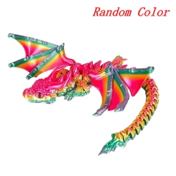 Articulated 3D Printed Wyvern Dragon with Wings - Dynamic Desktop Ornament and Unique Gift (Rainbow)