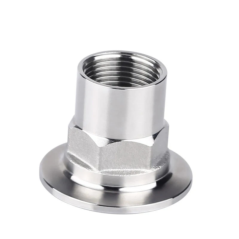 

1/2" 3/4" 1" 1-1/4" 1-1/2" 2" (DN15-DN50) SS304 Stainless Steel Sanitary Female Thread Hex Ferrule Pipe Fitting Tri Clamp Type