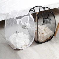Folding Dirty Laundry Sorting Basket Washing Frame Bathroom Cloth Mesh Storage Bag Frame Bucket Laundry Organizers Storage Pouch 2