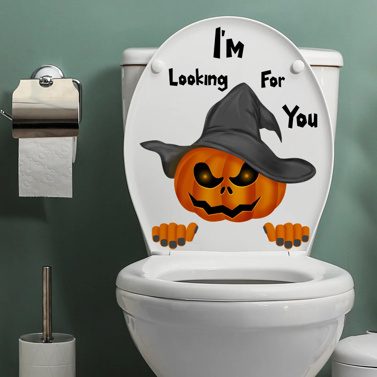wedding decoration new resin bathroom five piece washing suit toilet household articles bath and wedding gifts 20*30cm Wall Sticker Pumpkin Halloween Wall Stickers Horror Toilet Cartoon Stickers Toilet Decoration Wall Stickers Self Adhesiv