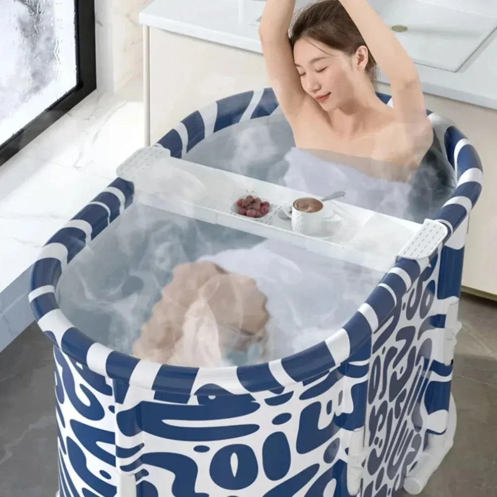 Folding Bathing Bucket Space Saving Stable Thickened Bracket Bath Tub Portable Shower Container Without Cover Bathroom Accessory