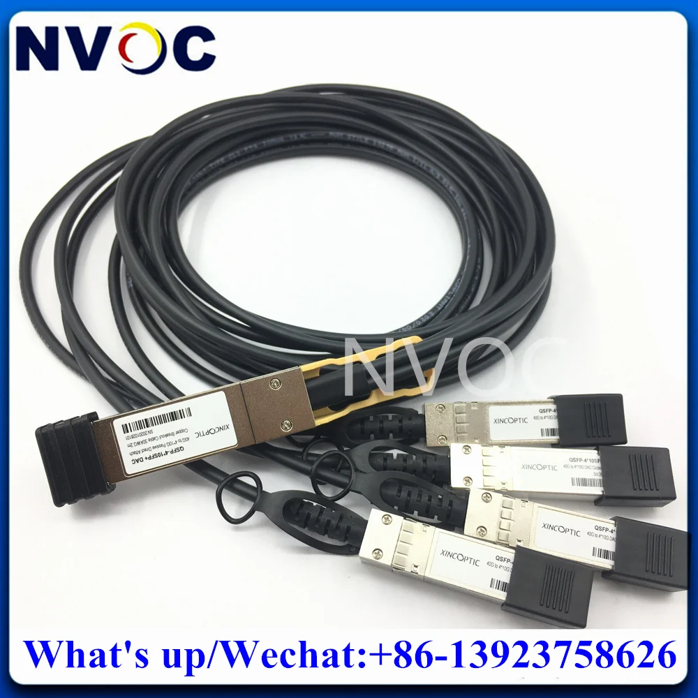 

2Pcs 40GQSFP-4*10G SFP 1M 30AWG DAC High Speed Server Data Direct Attach Passive Copper Cable for Cisco,Huawei,HP,Intel Switch