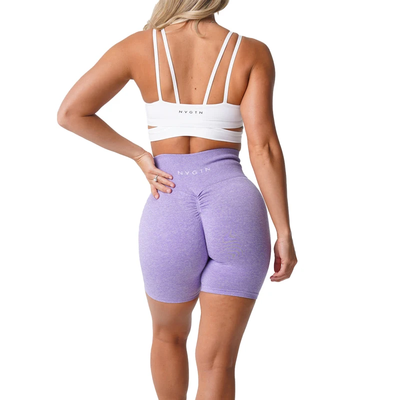 Workout Shorts Scrunch Seamless Spandex Woman Fitness Elastic Breathable Hip-lifting Leisure Sports Running