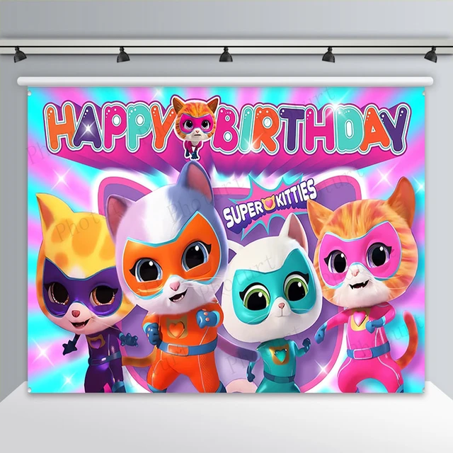 Disney Super Kitties Backdrop Birthday Banner for Super Kitties Birthday  Party Supplies Super Kitties Photograph Background - AliExpress