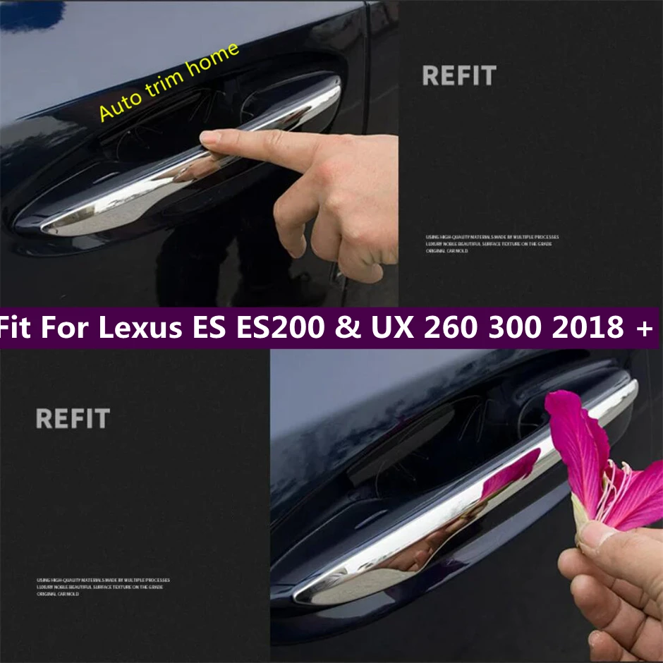Car Style Outer Door Handle Trim Cover Accessories Protector Decoration Exterior Sticker For Lexus ES ES200 ES260 ES300H 2018 +