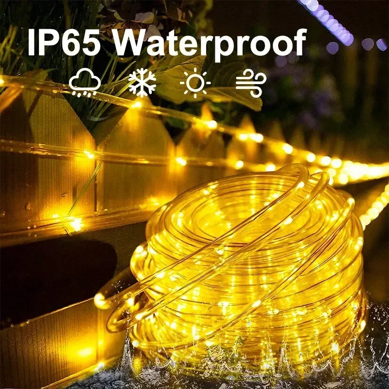 Solar LED String Light Outdoor Waterproof Garden Christmas Decorations 2024 Festoon Lights Wedding Garland Solar Rope Fairy Lamp 3