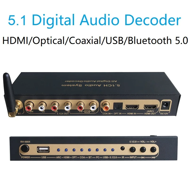 4K 60Hz HDMI-compatible 2.0 Audio Extractor DTS Dolby