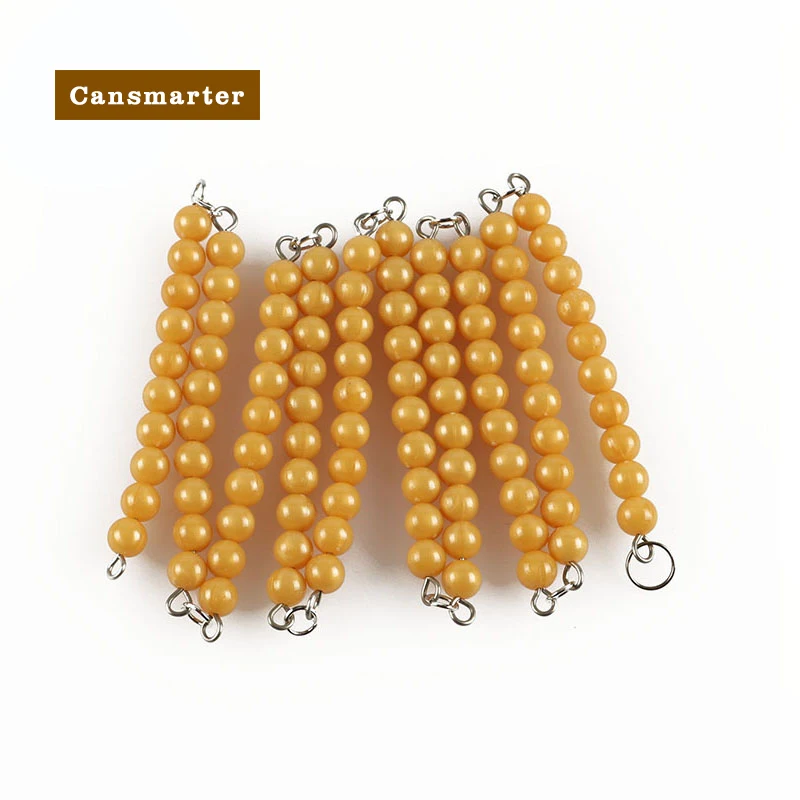 Montessori Baby Toys Wooden Material Math Short Bead Chain Practice Teaching Preschool Color Bead Chain Toys for Children