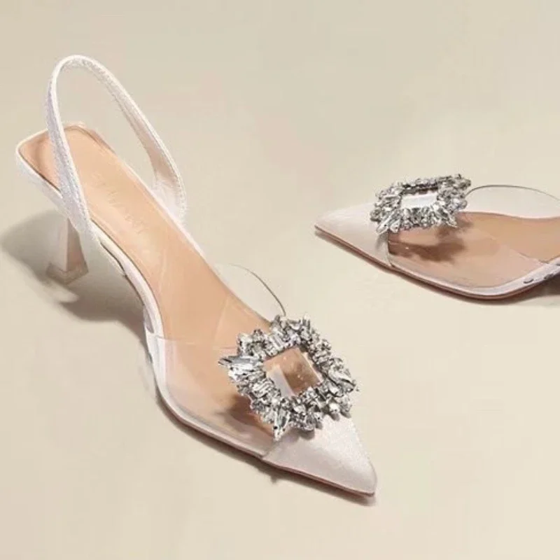 BCEBYL Spring and Autumn Fashion New Sexy Wedding Transparent Banquet Comfortable Crystal Women's High Heels Zapatos Mujer