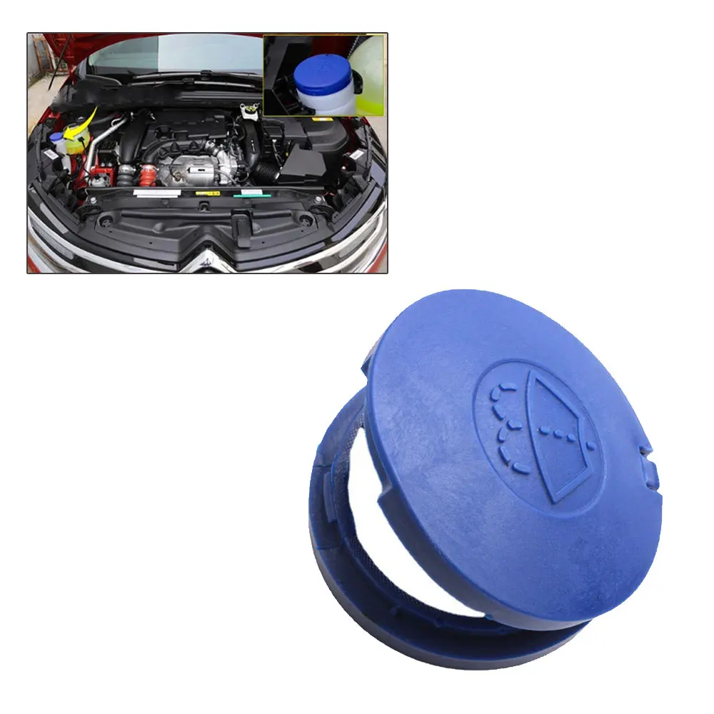 Windshield Washer Cap 2Pcs Car Windshield Wiper Washer Fluid Reservoir Lid Cover For Peugeot 106 107 206 207 306 307 406 407 Citroen C1 C4