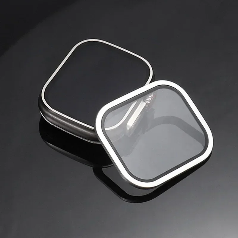 Titanium Tempered Glass Screen Protector with Metal Frame for Apple Watch 49mm - Anti-Scratch Premium Accessory
