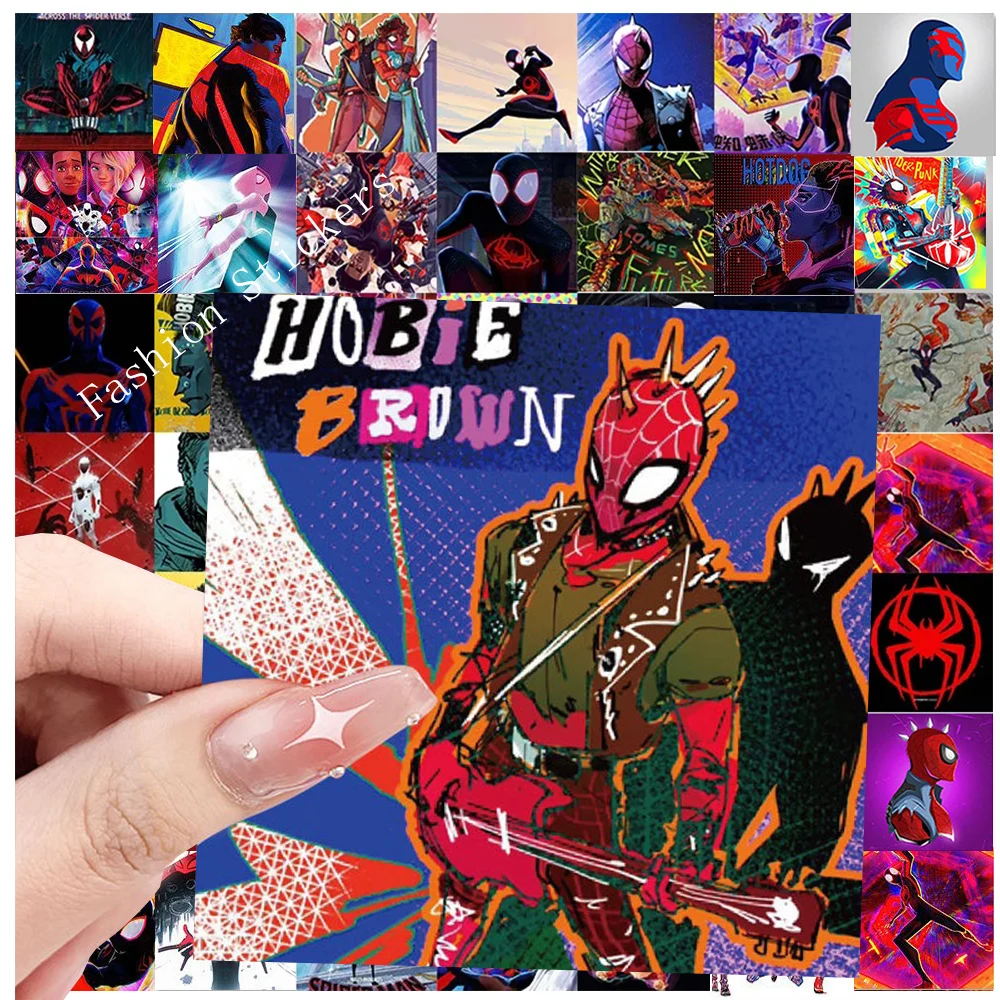 10/20/40/80pcs Disney Marvel Spiderman: Across the Spider-Verse Stickers for Kids Cool Anime Decals Toy Laptop Phone Car Sticker