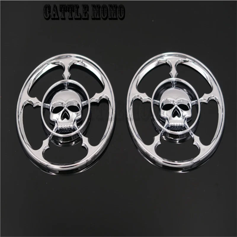 Skull Speaker Trim Grill Cover Per Harley Touring Electra Street Glide 1996 1997 19998 1999 2000-2013 Copertura Griglie Per Altoparlanti