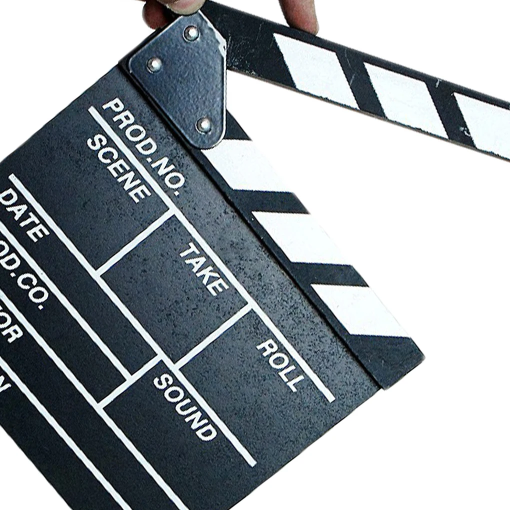 Wooden Clapperboard Movie Printed Pattern Sturdy 30*27CM Large Chinese