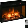 Electric Fireplace Insert, Retro Recessed Fireplace Heater with Realistic Log Flame, Remote Control, and Adjustable Brightness 1