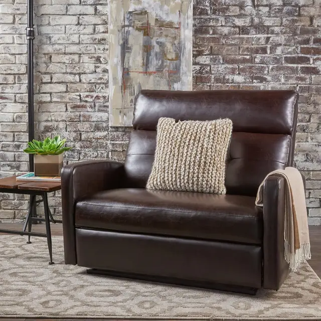 Christopher Knight Home Halima Leather 2-Seater Recliner 1