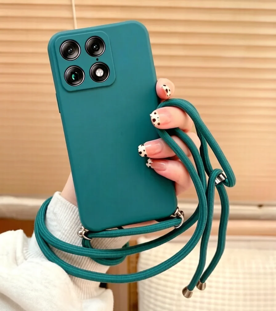 Luxury Liquid Silicone Crossbody Lanyard Phone Case Cover