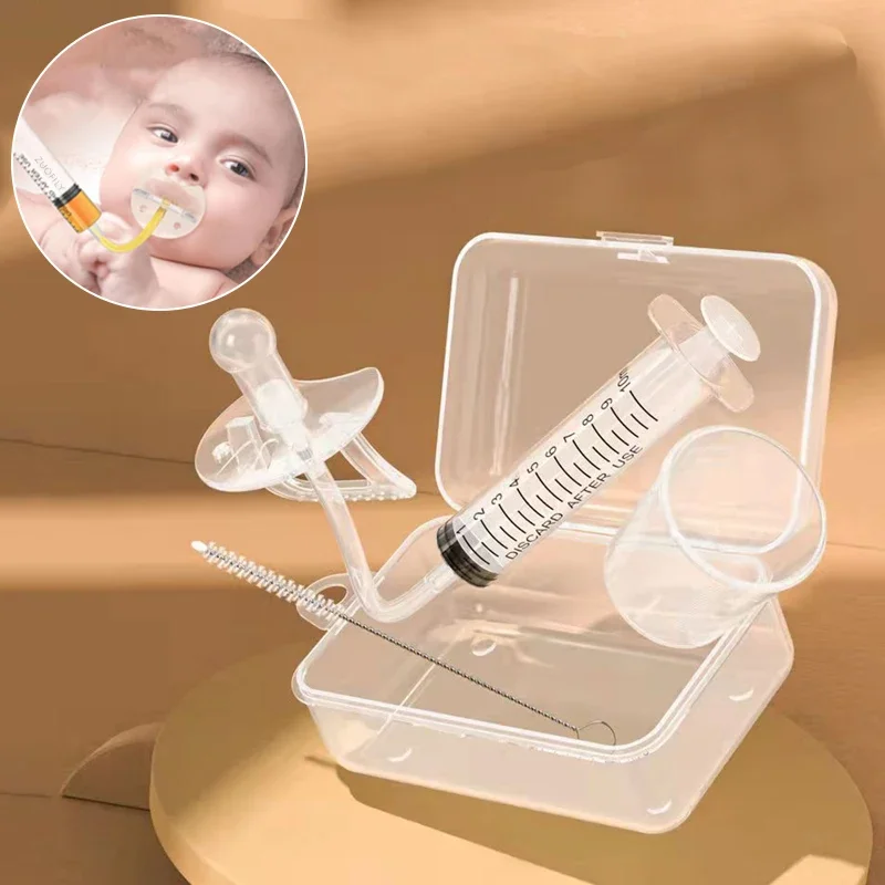 Medicine Feeder 6pcs Baby Pacifier Medicine Dispenser Kit 10ml Oral Feeding Syringe Liquid Needle Feeder with Measure Cup For Infants Newborns