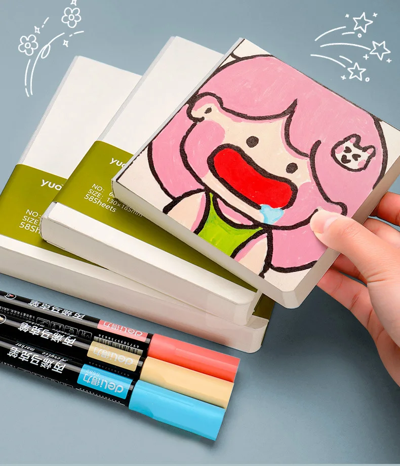Aquarell Dickes Papier GSM 230g Taschen-Skizzenbuch Marker Malpapier Zeichenbuch Unterhaltung Freizeit Kunstbedarf – Detail 8