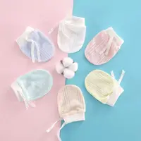0-12 Months Baby Protective Gloves Anti Scratch Face Newborn Boy Girl Thin Breathable Hand Protector Soft Cotton Kids Gloves 1