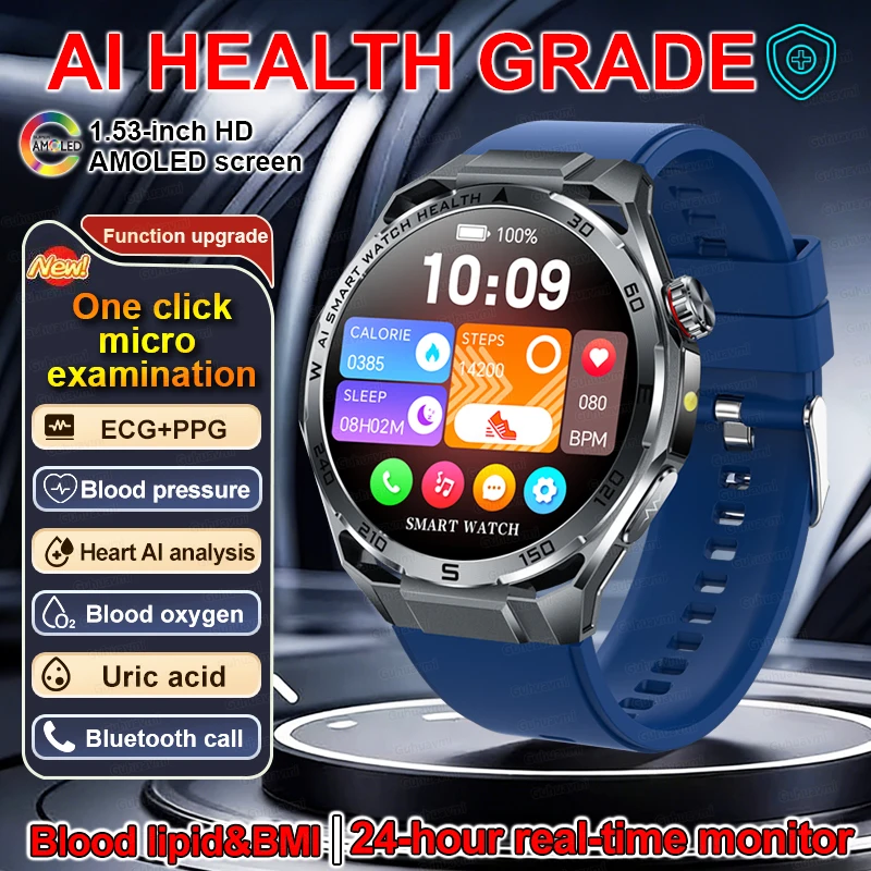 Health measurement Smart Watch Man Blood pressure Lipid UricAcid AI thumbnail 10