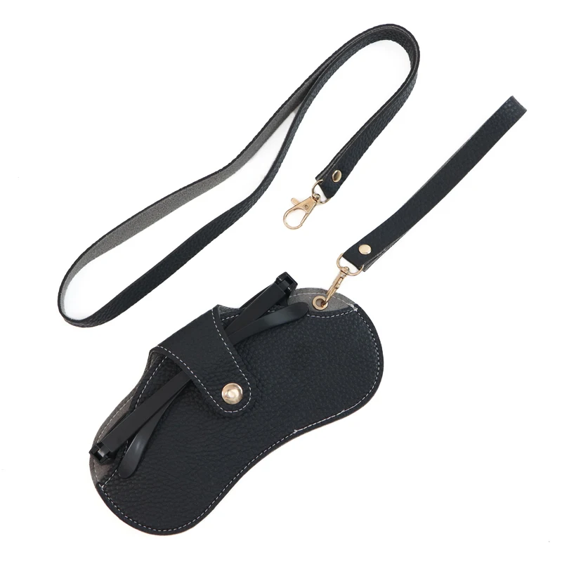 Chic Leather Soft Glasses Case - Fashionable Portable Eyewear Accessory