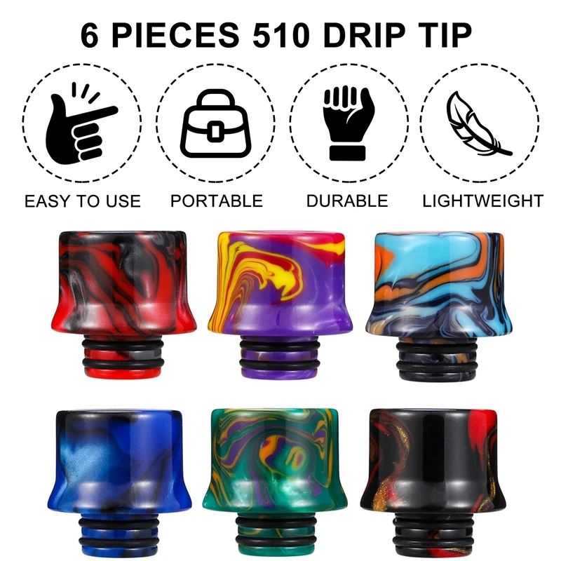 

New Drip Tip 510 Resin Cigarette Holder Accessories Resin Mouthpiece for Big Baby/TFV12 High Quality