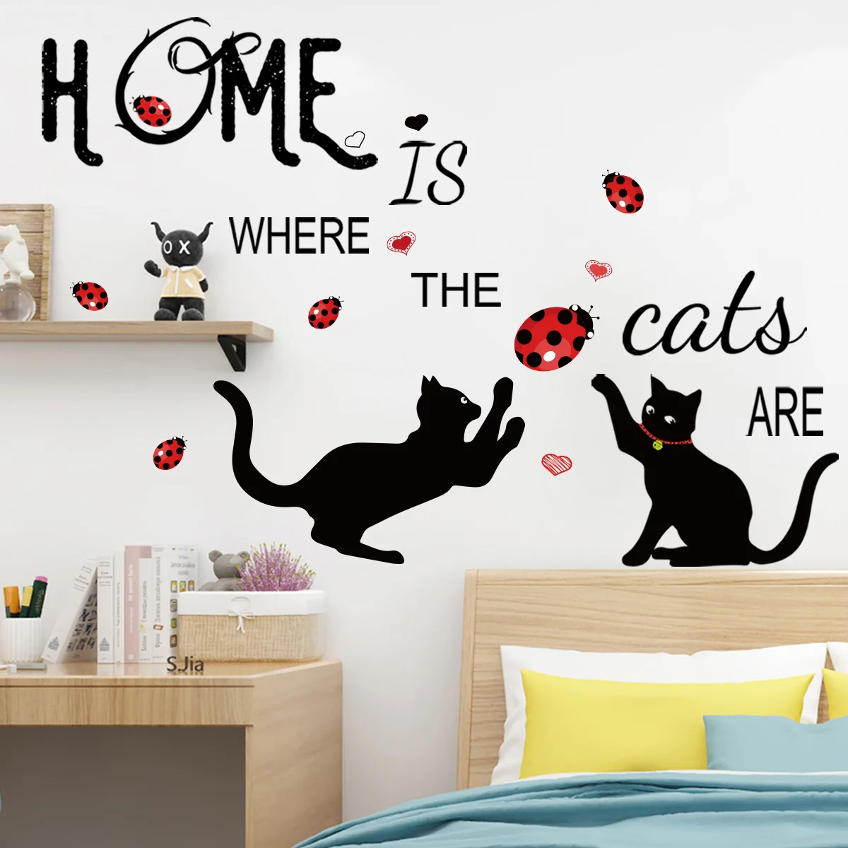 

Lovely Cartoon Animal Wall Stickers Removable PVC Home Decor Living Room Bedroom Multi Scenario Application