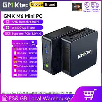 GMKtec M6 Mini PC AMD R5 6600H Computer a 6 core a 12 thread 16 GB DDR5 512 GB PCIe 3.0 SSD WiFi 6 BT5.2 Mini PC Computer desktop 1