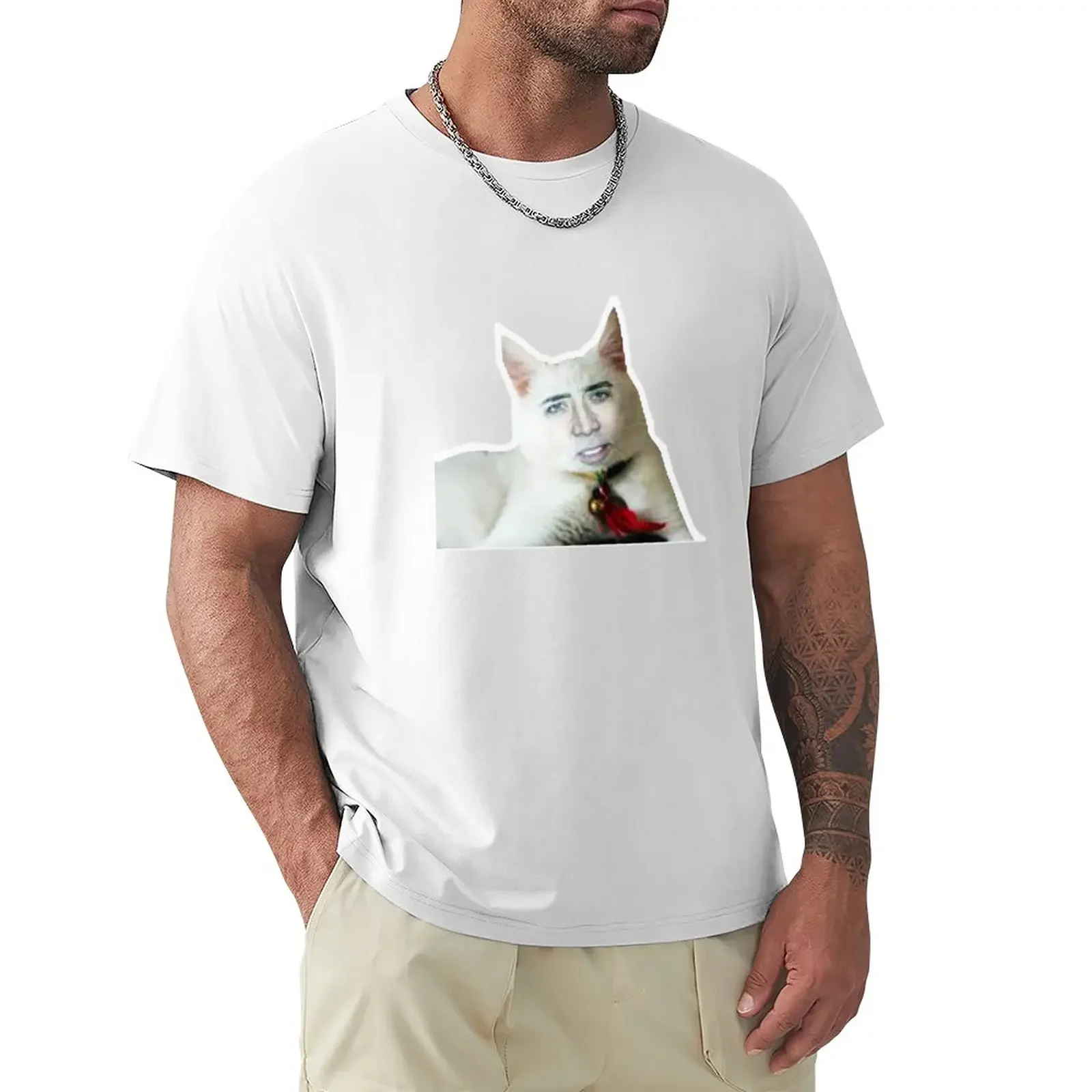 

Nicolas Cage as Cat - Nicholas Cage - Nick Cage - Nic T-Shirt animal prinfor boys cute clothes customizeds men clothings