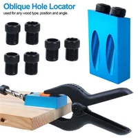 Nouveau 7/14/15 pièces trou de poche vis gabarit 15 degrés cheville perceuse menuiserie Kit charpentiers bois menuiserie Guides Joint Angle localisateur outil 3