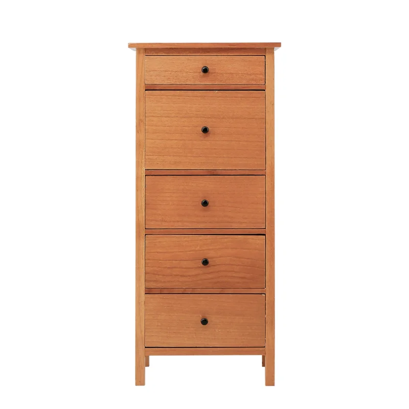 

1/10 Dollhouse Bjd Ob11 Miniature Dollhouse Furniture Mini Model Chest of Five Drawers Accessories Wood Color