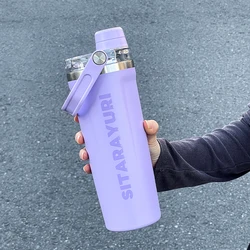 800ml Insulated Water Bottle with Magnetic Lid and Minimalist Handle Design - 0.8L (Dark purple)