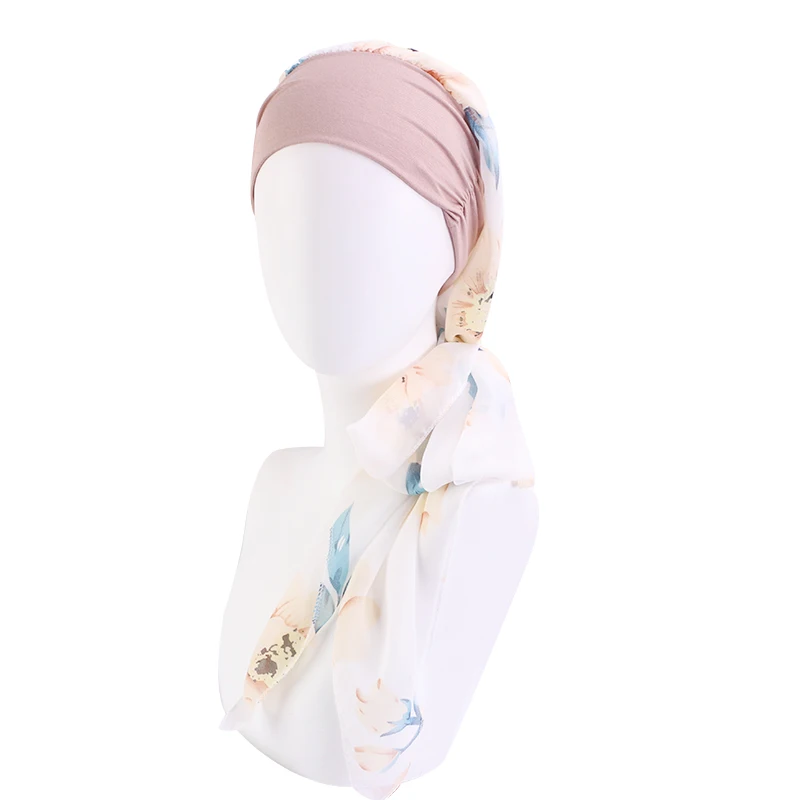 Sciarpa Turbante In Chiffon Per Donna, Copricapo Unisex Per Chemio, Berretto Morbido, Taglia Unica