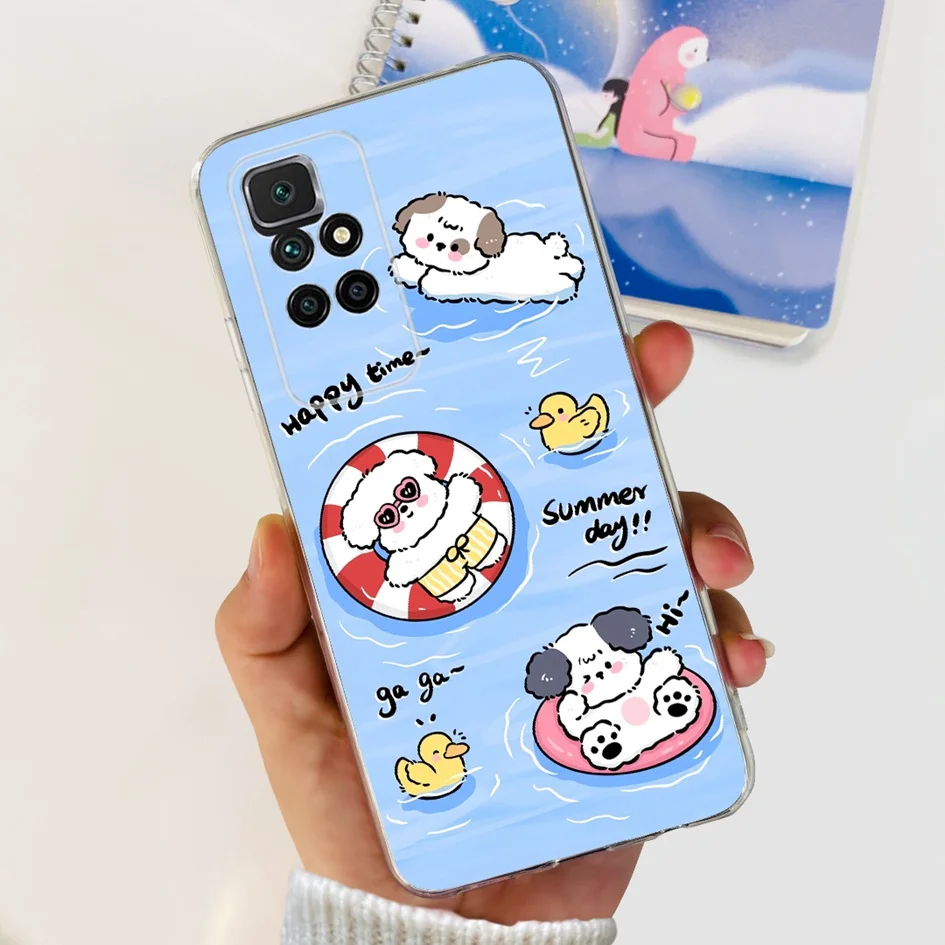 Butterfly Clear Silicone Soft TPU Protective Case for Xiaomi Redmi 10 and Prime 2022