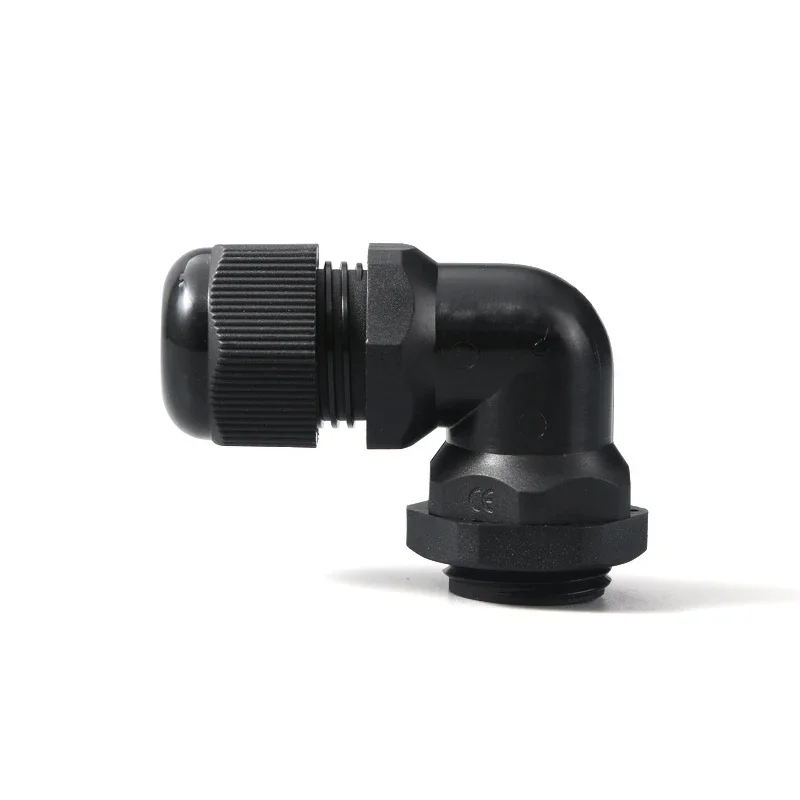 M12/M16/M20/M25 Nylon Waterproof 90 Degrees Cable Gland Wire Fitting Plastic Range Cable Entry 1pcs cable gland