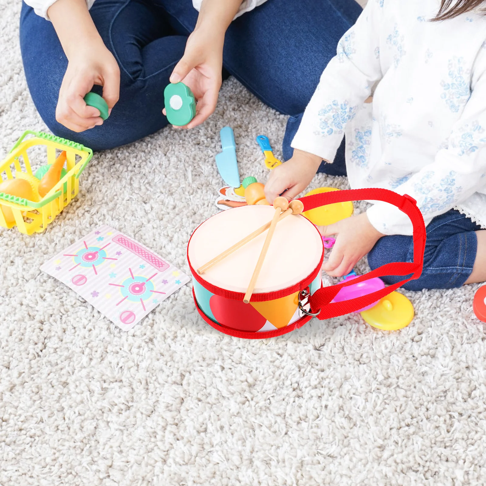 1 Set Marching Drum Percussion Instruments Early Education Toy Snare Drum Musical Toy with Sticks