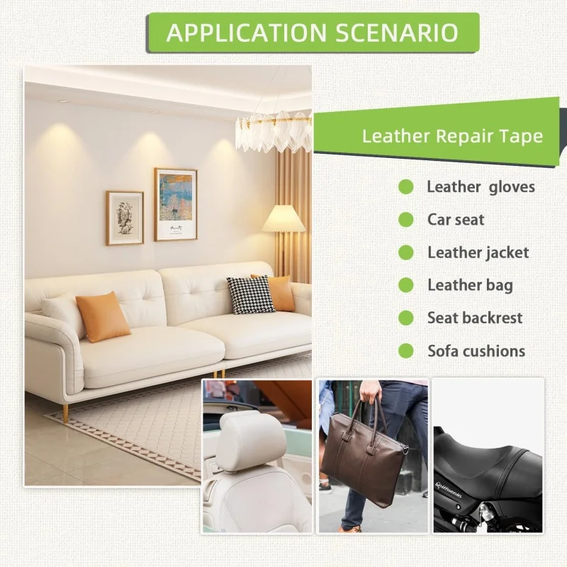 35X137CM Self-Adhesive Leather Repair Patch The Must-Have for Reupholstering Couches Chairs Car Seats and Other Furniture